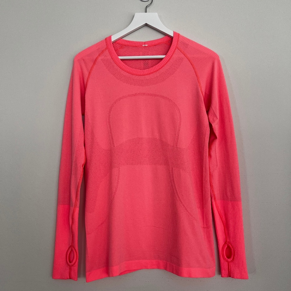 Lululemon Long Sleeve Coral Swiftly Tech Shirt